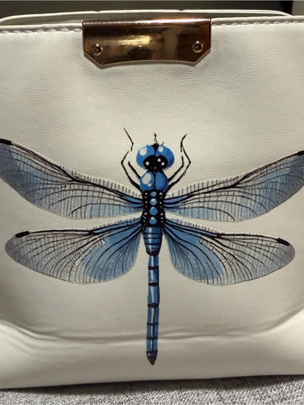 White Dragonfly Crossbody Bag - Elegant Everyday Shoulder Bag